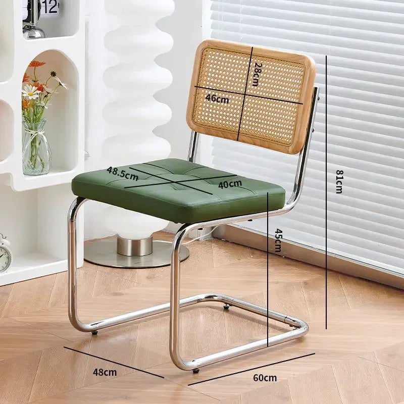 Multi-functional Nordic woven rattan chair, household dining table, chair, dining chair, study, living room, back chair Durable Oasis Select Log color-B