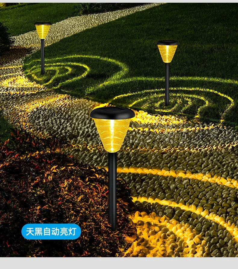 Lawn Ground Plug-in Solar Lamp, Household Outdoor Sensor Waterproof, Villa Garden Landscape Decoration, Outdoor Courtyard Lamp Oasis Select Warmlight coloredlig