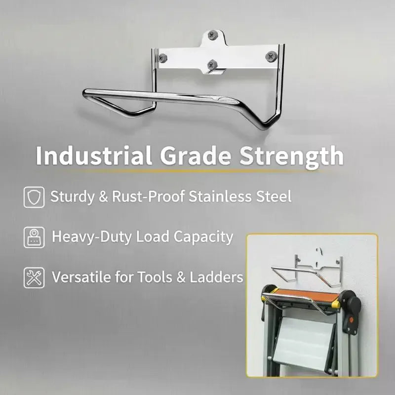 Ladder Storage Holder Hanger Heavy Duty Wall Mounted Garage Rack for Stroller Ladder Umbrella Patio Tools Easy Mount Oasis Select