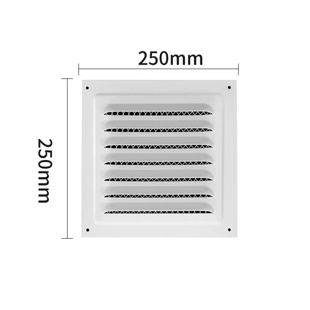 Stainless Steel Metal Vent Cover Built-in Insect Screen White Black Louver Air Vents Grille Square Grille Cover Oasis Select White 250x250m