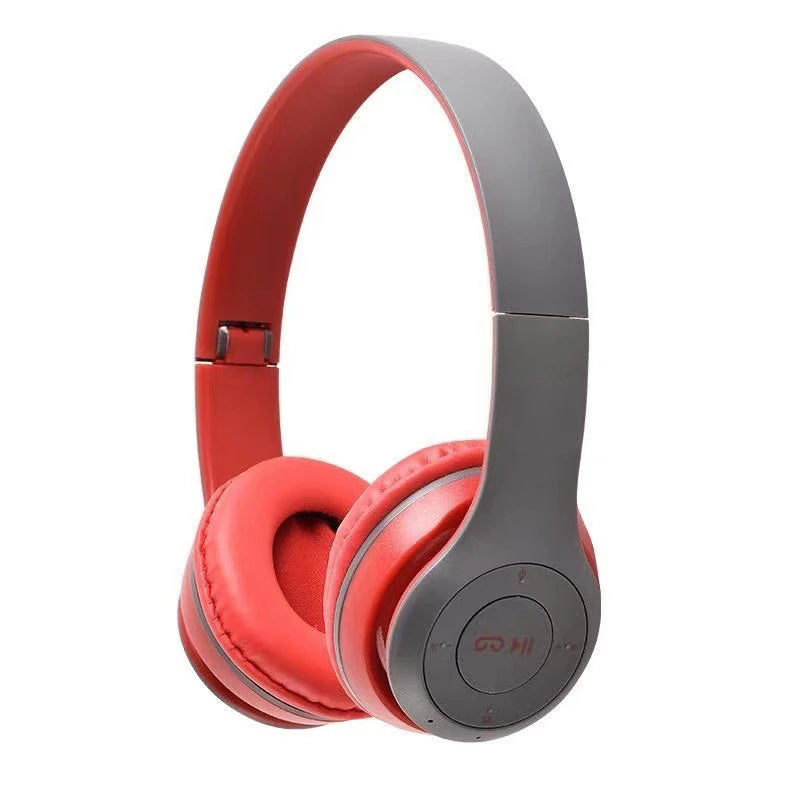 P47 Wireless bluetooth headphone With Mic Headsets Stereo Sound Earphones Sports Gaming Headphones Supports PC Smartphone Oasis Select Red