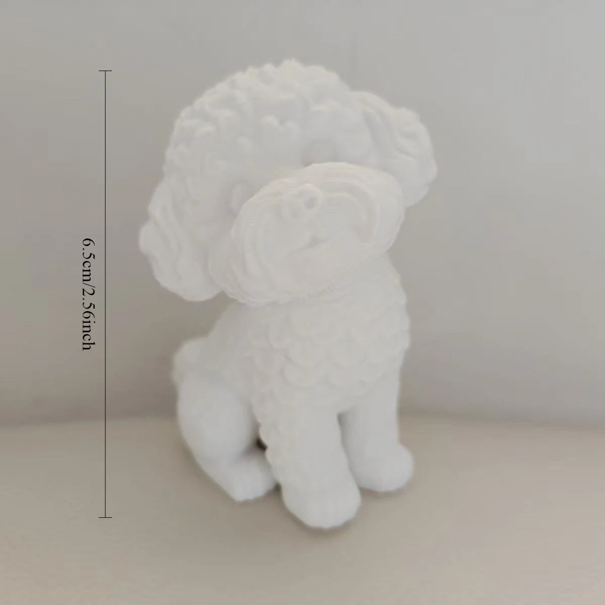 Cute Teddy Dogs Figurine Curly Hair Bichon Frise Plastic Statue Dog Ornament Can Be DIY for Home Office Desk Decor Figurine Gift Oasis Select Pure white