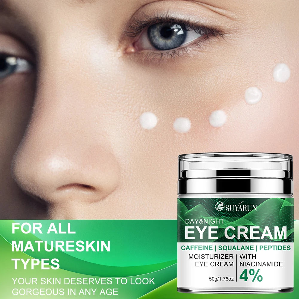 SUYARUN Anti-Aging Eye Cream Caffeine & Peptide Hydration Dark Circles Puffiness Wrinkle Treatment Mature Skin Care. Oasis Select
