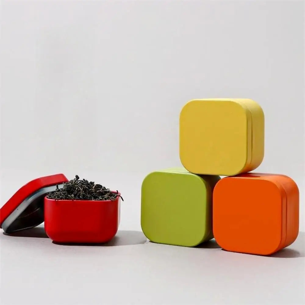 Portable Solid Color Mini Tin Box Tea Sealed Jar Packing Boxes Jewelry Candy Small Storage Can Coin Earring Headphones Gift Case Oasis Select
