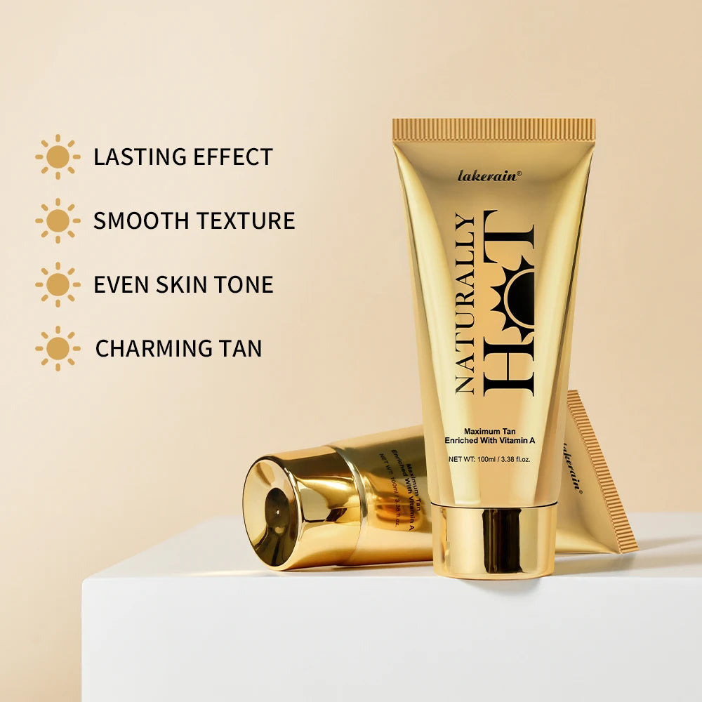 100ml Natural Body Tanning Lotion Promote Tanning Lasting Effect Even Skin Tone Body Tanner Cream Non-greasy Lightweight Makeup Oasis Select