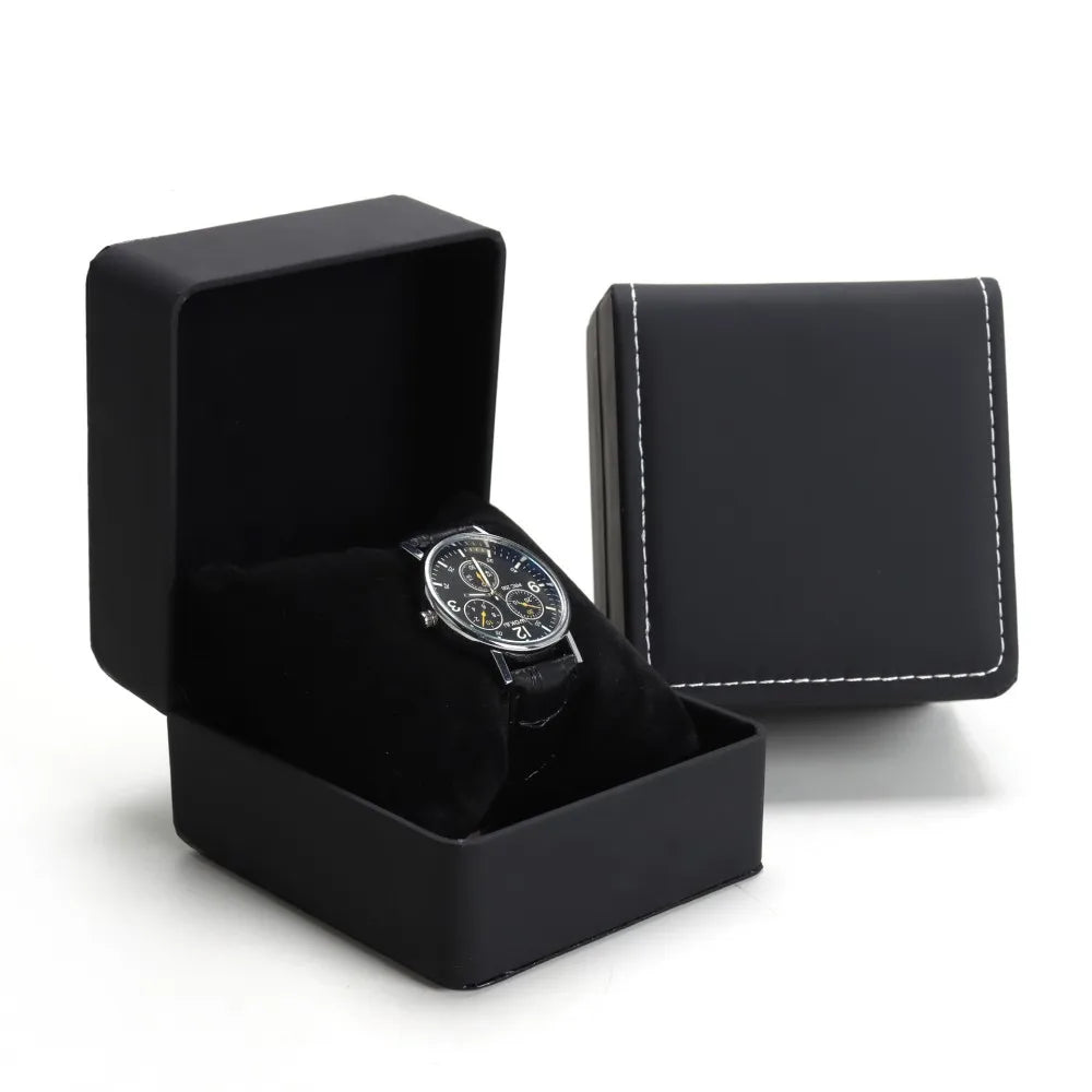 PU Leather Watch Box Rounded Corners Frosted Men'S Watch Storage Box Organizer Jewelry Bracelet Display Gift Packaging Case Oasis Select