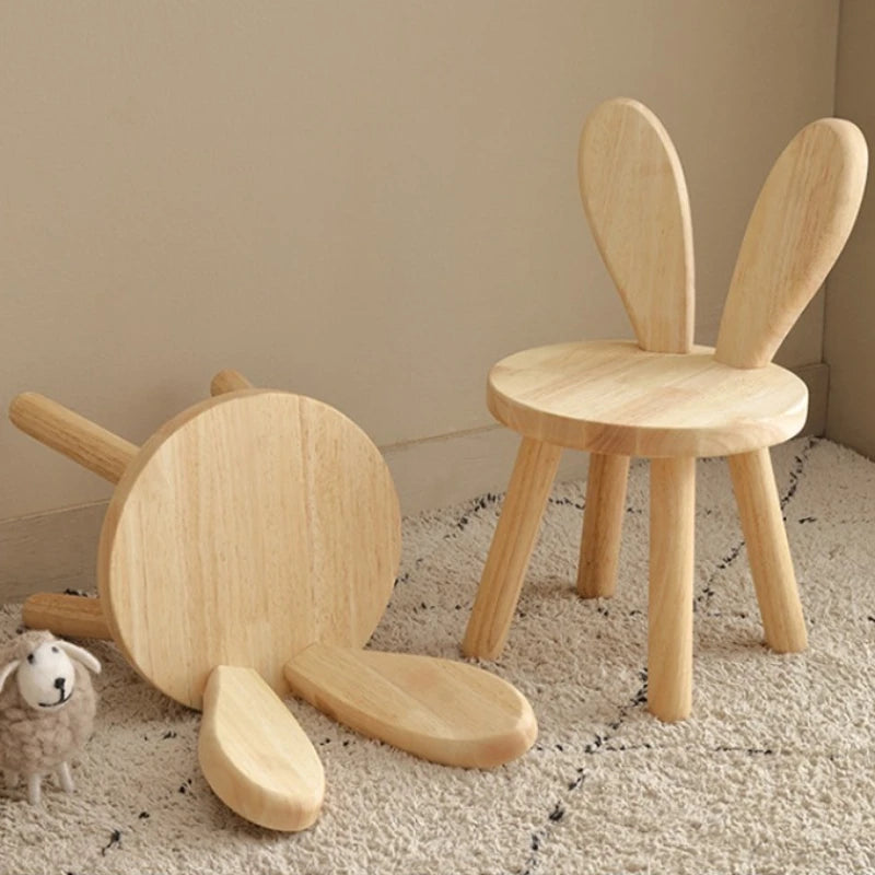 Solid wood chair Home backrest stool Simple small wooden stool Living room wooden stool Log bench Small stool Low stool Oasis Select