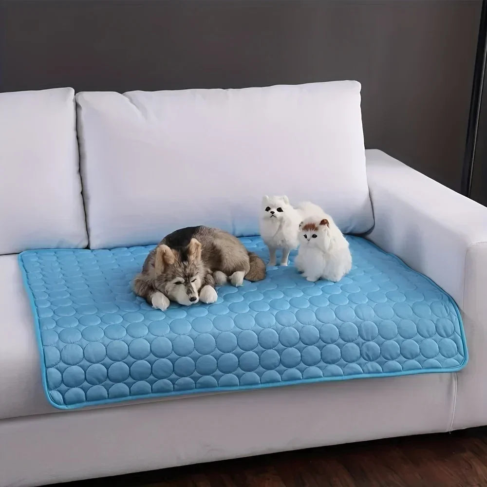 Summer Pet Cooling Mat – Ice Silk Dog & Cat Cushion Bed Pet Cooling Mat Oasis Select