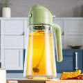 Multi-functional Kitchen Oil Bottle Spray Oil Pouring Two-in-one Food-grade Material Is Not Easy To Damage 500ML Large Capacity Oasis Select green-Plastic-500ml