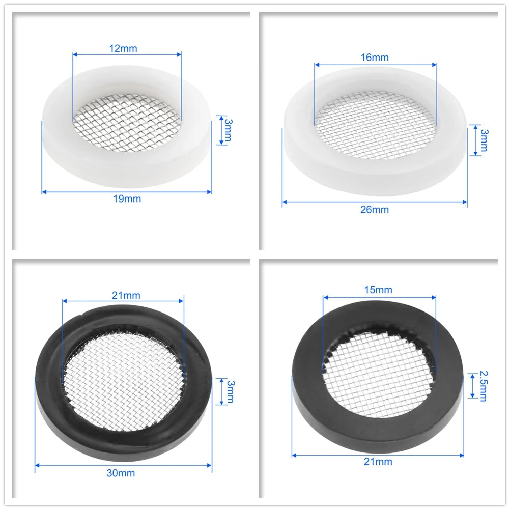 10/40PCS Filter Washer Gasket NBR Rubber Seal Pad 19/22/26/30mm Anti-Corrosion for Shower Garden Hose Washing Machine Faucet Oasis Select 4size total 40pcs