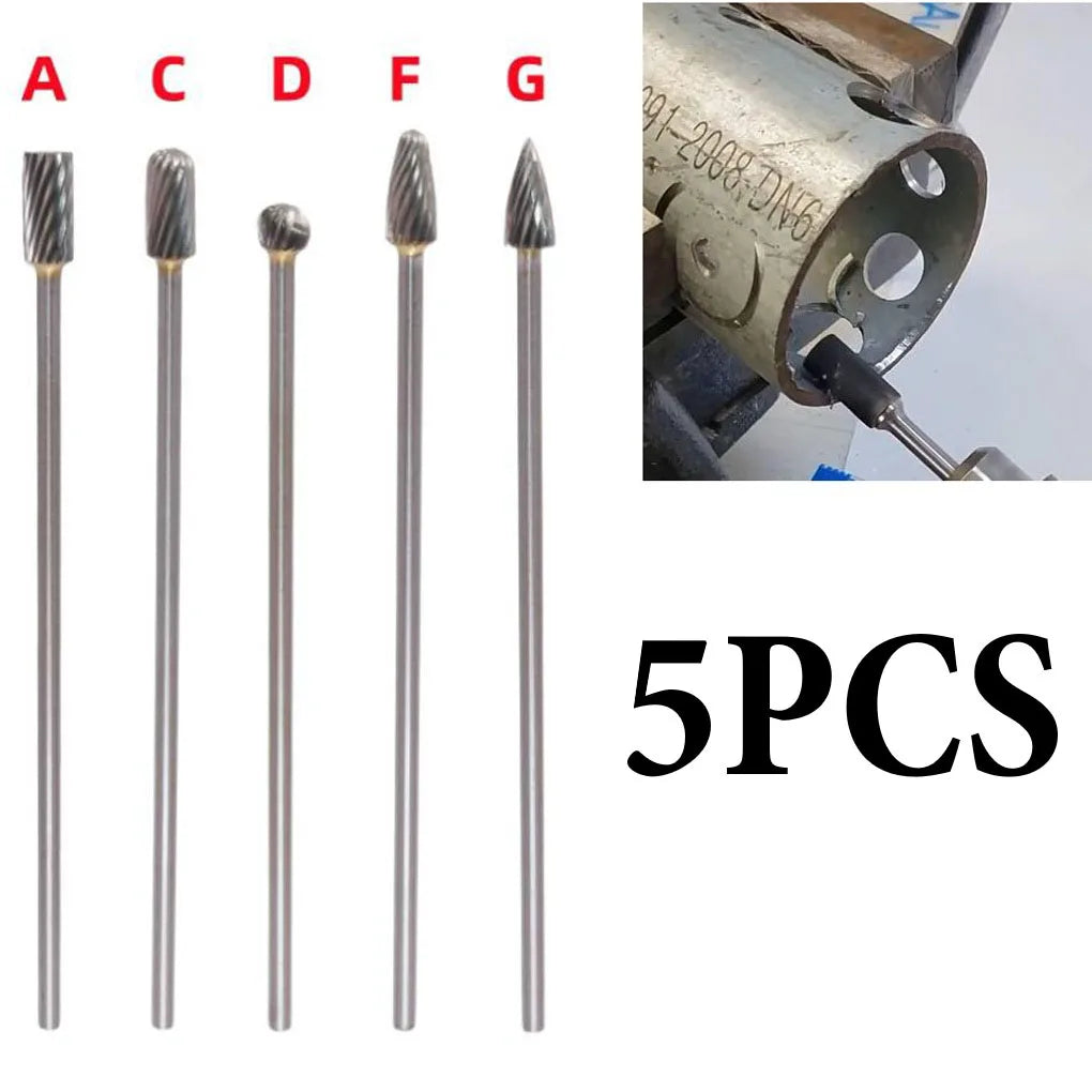 5pcs Rotary Rasp File Carving Grinder Abrasive Tools 3x6x100mm Long Single Cut For Solid Carbide Rotary Burrs Set Rotary Tools Oasis Select
