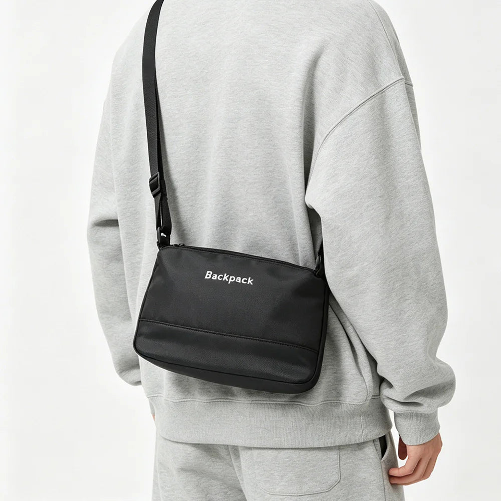 Unisex Waterproof Oxford Cloth Crossbody Bag Minimalist Letter Print Large Capacity Multi-Pocket Casual Sling Shoulder Bag Oasis Select