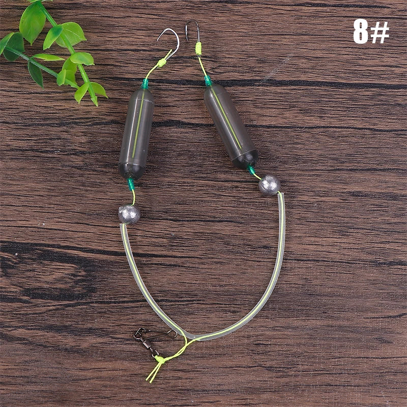 1PC Anti-separation Base Fishing Hook Double Hook For Fishing Live Bait With Double Bait Keeper Barbs High Carbon Steel@#X Oasis Select 8
