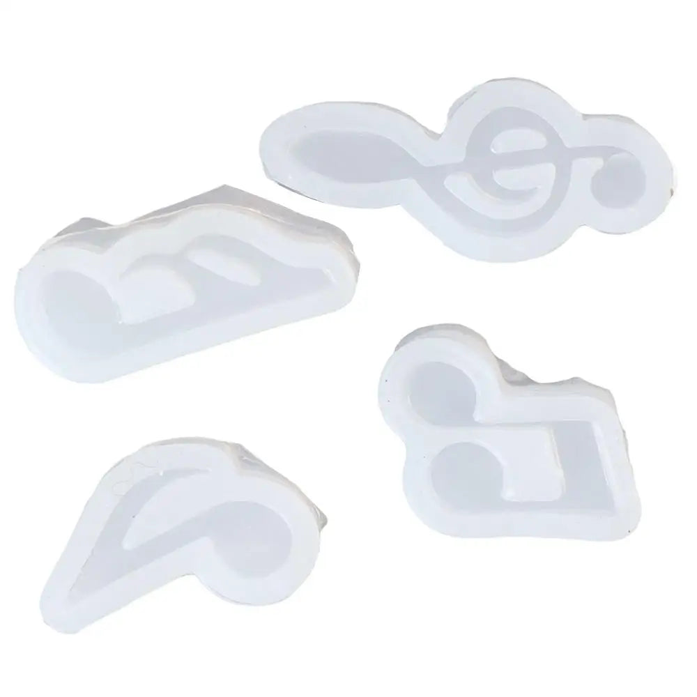 4Pcs Musical Note Silicone Mould White Music Note Silicone Freshie Mould Unique Silicone Mould Jewelry Pendant Oasis Select