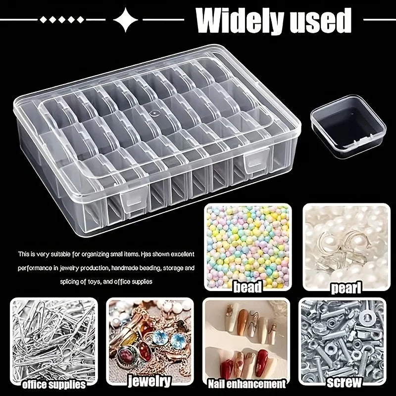 Plastic Storage Box Set With Small Containers For Jewelry Beads Craft Accessories Clear Organizer Case Fridge Produce Basket Oasis Select