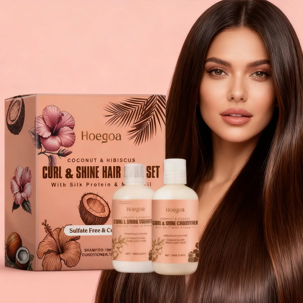 HOEGOA Coconut Shampoo & Conditioner Set for Curly Hair Shampoo & Conditioner Set Oasis Select