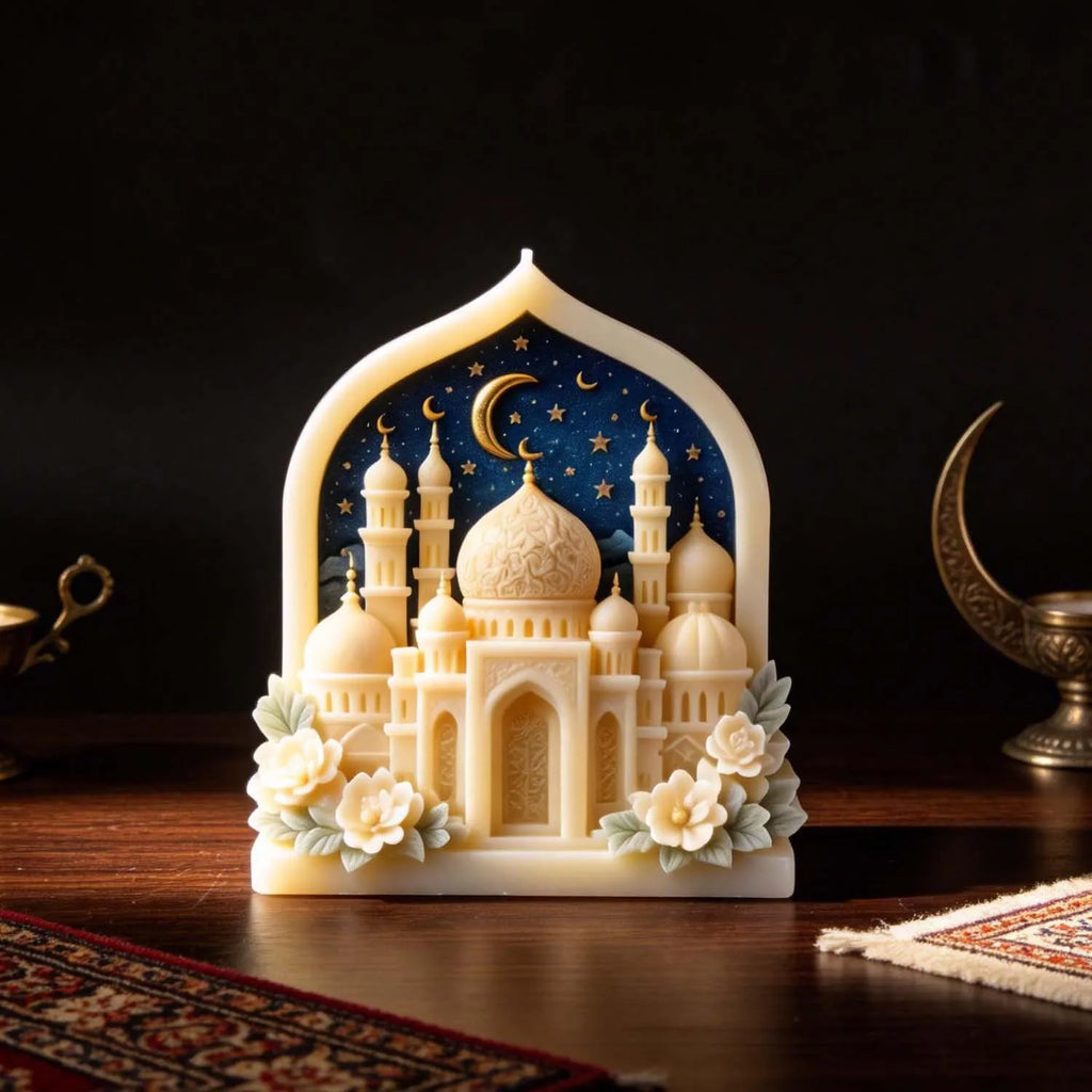 Ramadan Eid Mold Easy Demold Mosque Silicone Mold 3d Candle Mold For Eid Al-Fitr Diy Crafts Ramadan Oasis Select