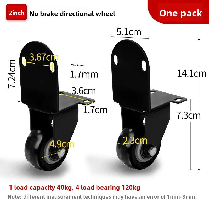 1Pcs Side-Mounted Casters, Silent Rubber Wheels, Drawer Caster, for Furniture, Kitchen Cabinet, Table, Loading Capacity 20KG Oasis Select E No screws