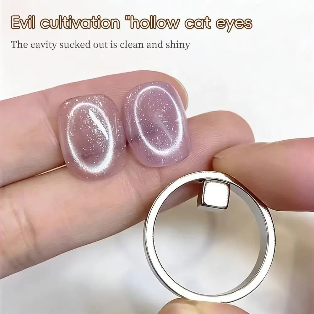 Hollow Black Hole Cat Eye Magnet Ring DIY Cat Eye Nail Art Effect Strong Magnetic Tool for Magnetic Gel Polish Manicure Tools Oasis Select