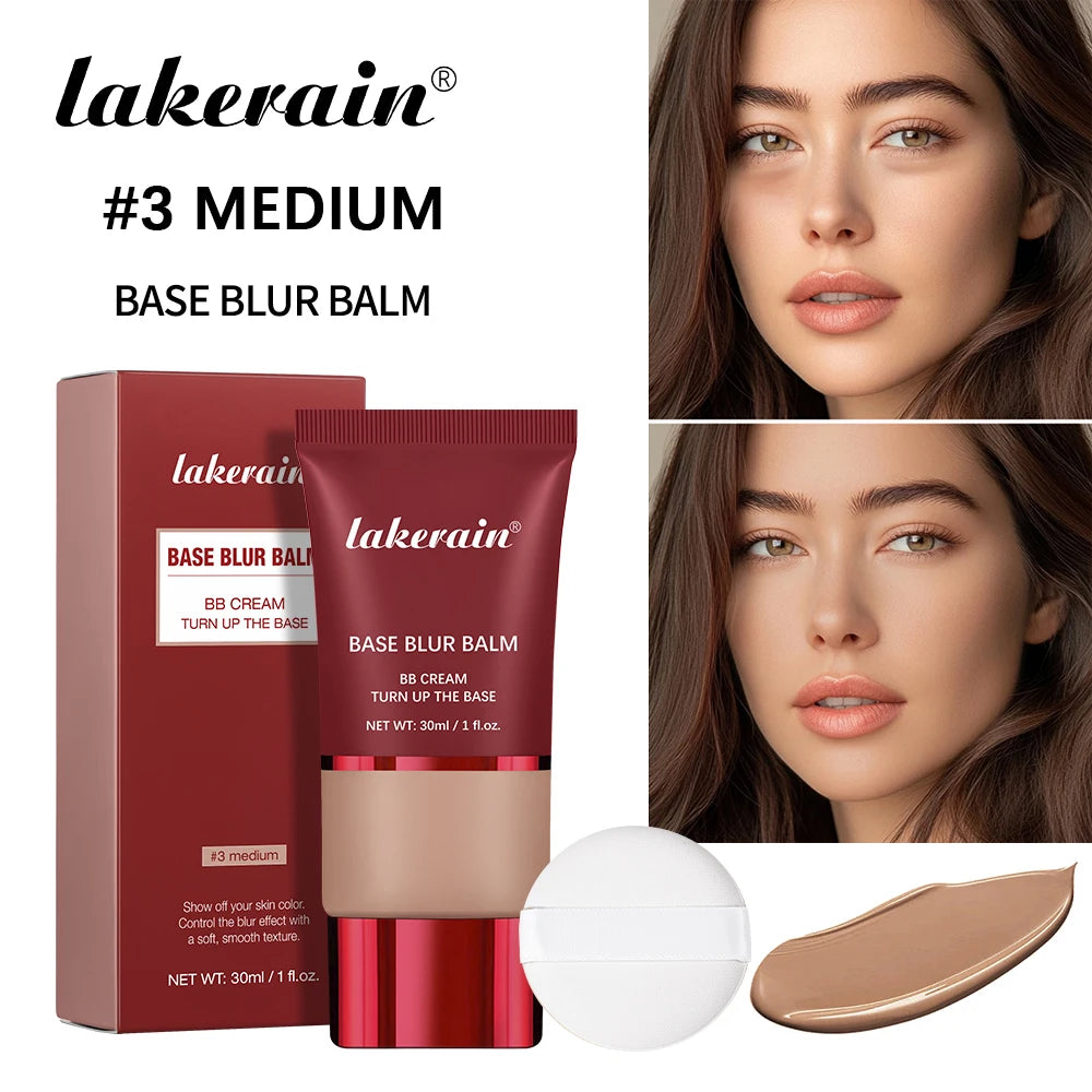 Lakerain Matte Liquid Foundation & Puff – Waterproof Oil Control Liquid Foundation Oasis Select 3 medium and puff