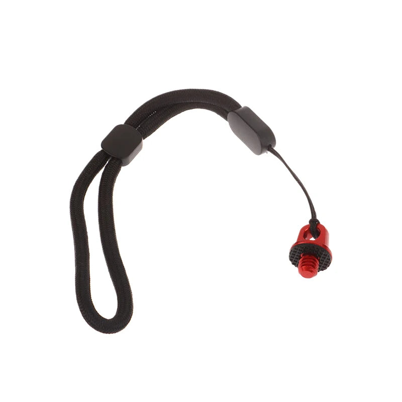 New 1/4 Inch Handle Camera Screw 1/4" D Ring Adapter With Adjustable Hand Wristband Lanyard Strap Sling For Tripod Photo Studio Oasis Select Red