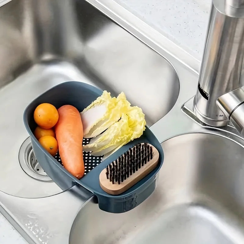 1pc - Plastic Drain Basket Filter, Rice Bowl, Drain Basket, Fruit Bowl, Laundry Basket, Handle, Home Kitchen Organizer Oasis Select