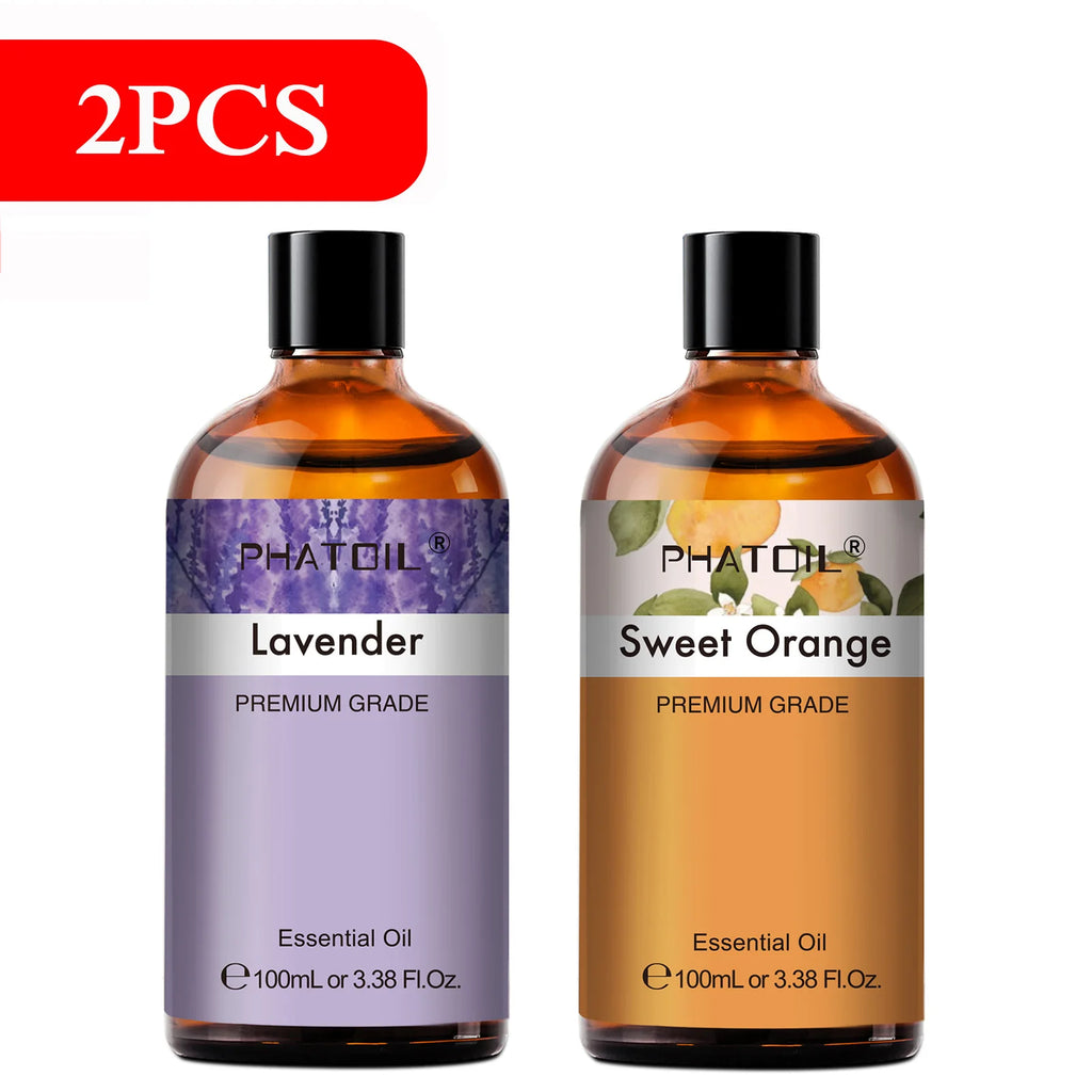 PHATOIL 100ml Pure Essential Oils – Lavender, Eucalyptus & More