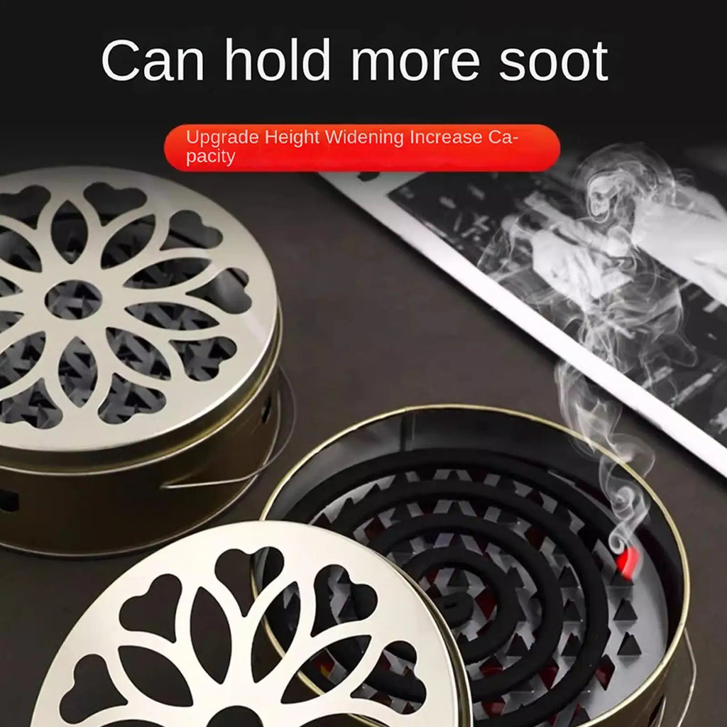 Portable Stainless Steel Mosquito Coil Box with Cover and Handle, Anti-scald Mosquito Incense Holder for Camping Patio Oasis Select