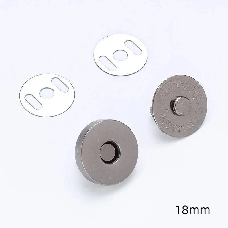 10-Pack Magnetic Snap Button Clasps for Bags & Leather 14/18mm Magnetic Snap Clasps Oasis Select 18mm Black
