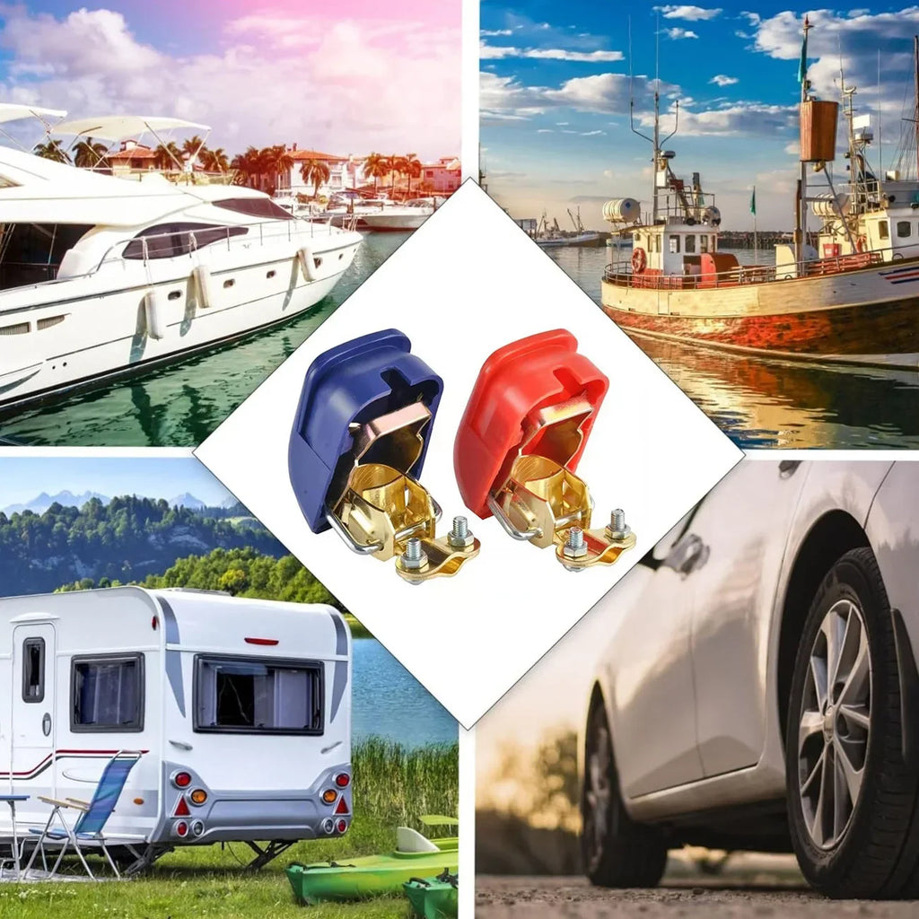 Battery Terminal Connectors Negative and Positive 1 Pair Plate Quick Release Car Connector Battery Clamps Top Post Clips Oasis Select