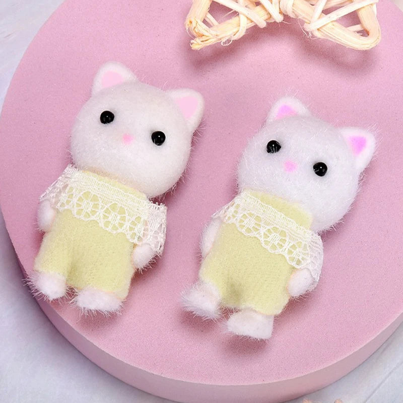 1pcs Flocking Cat Model Plush Dolls Figurines Anime Toys Table Decoration Birthday Party Gift Oasis Select