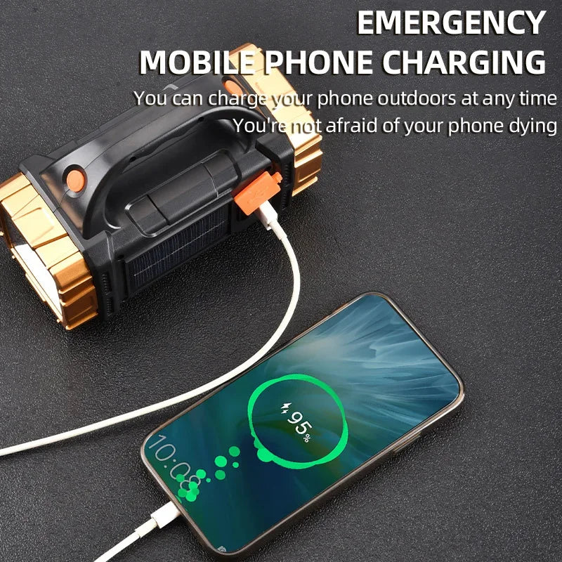 High Power Rechargeable LED Flashlight Multifunctional Portable Light with Side Light Waterproof Multiple Lighting Modes Oasis Select