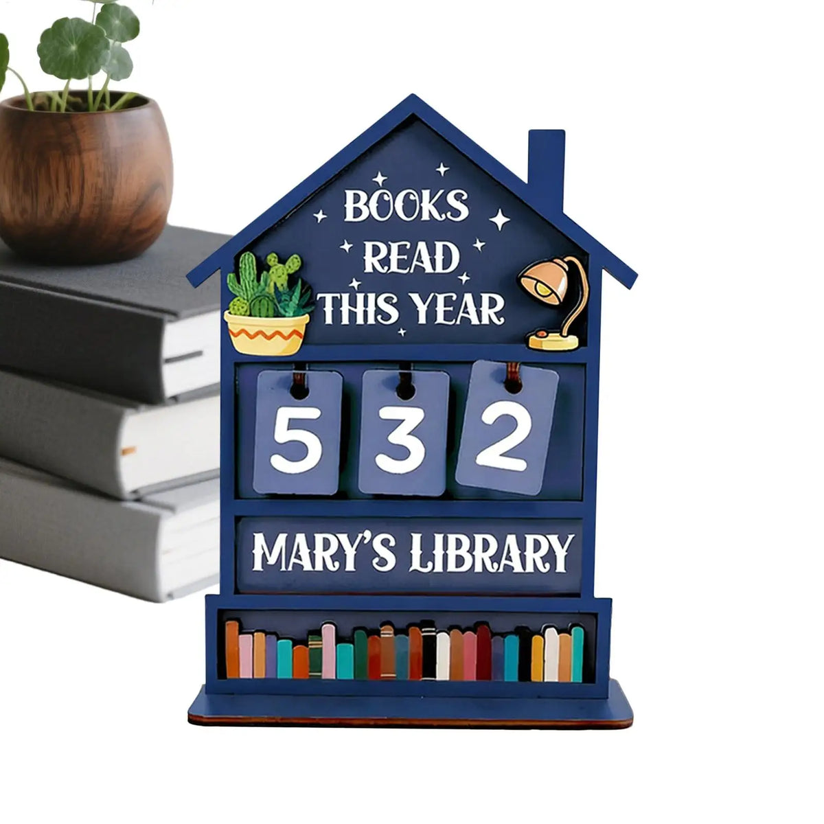 Books Read Tracker Manual Rustic Wooden Decorative Home Read Tracker Reading Sign Bookshelf Decor for Shelf Desk Table Display Oasis Select