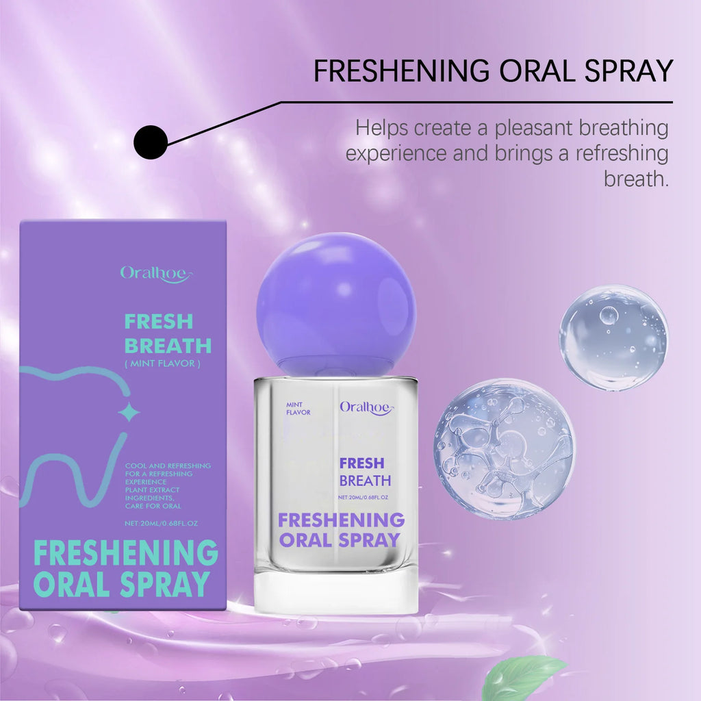 Oralhoe Mint Oral Fresh Spray Eliminate Odors Lasting Fragrance Remove Bad Breath Portable Relieve Dry Mouth Mint Soothing Spray Oasis Select