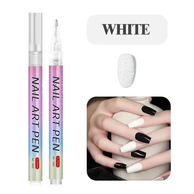 1/12Pc DIY Colorful Nail Art Graffiti Pen Nail DIY Quick-drying Dot Flowers Liner Pen 3D Effect Nail Art Graffiti Pen Nail Tools Oasis Select A2