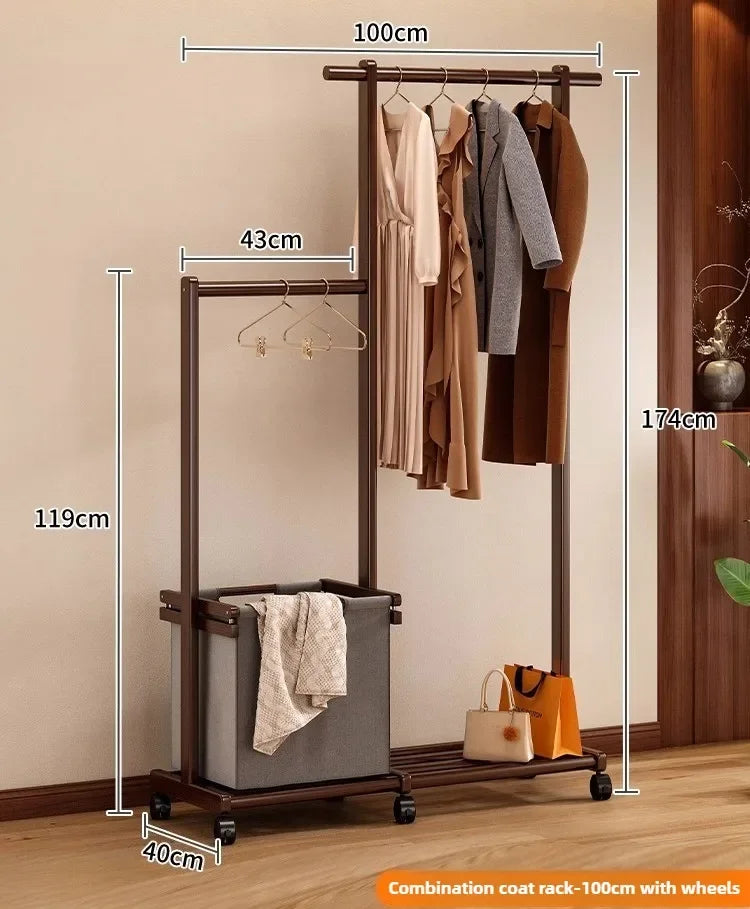 Simple hanging rack, floor to ceiling bedroom corner coat rack, multifunctional home balcony drying rack, storage rack Oasis Select Combination 100cm