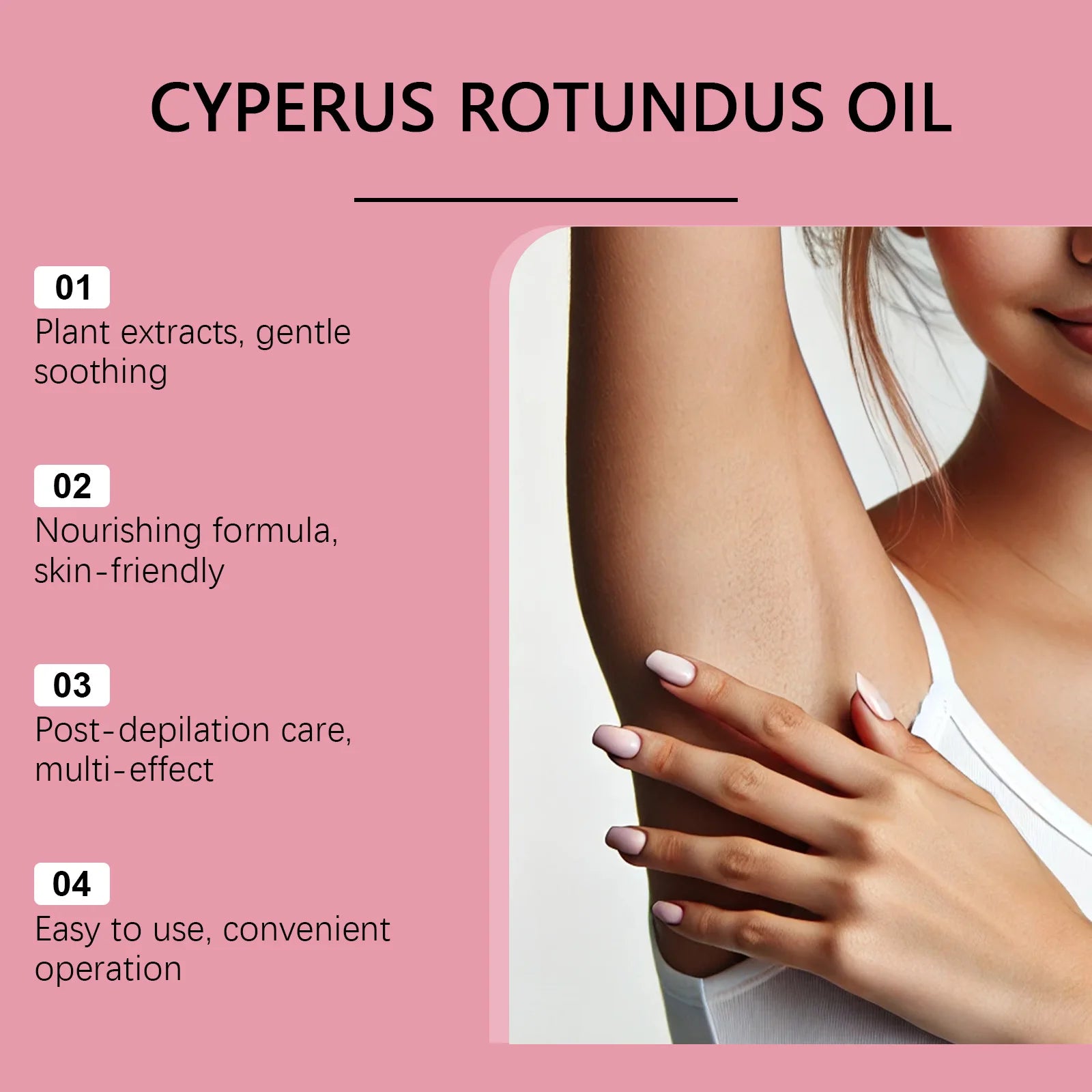 OceAura Cyperus Oil Quick Gentle Hair Removal Essence Cares Cleanses the Entire Body Softening Skin Hair Removal Essence Oasis Select
