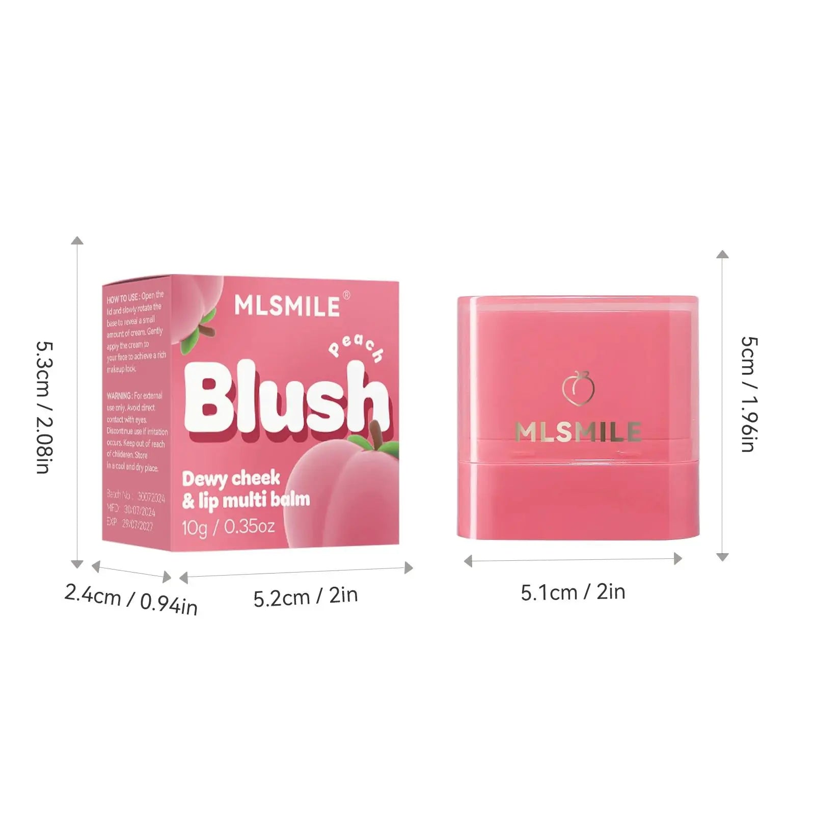 Waterproof Cream Blush Stick 2in1 Lip Cheek Tint Long Lasting Fruity Flavor Highlighter Contouring Makeup Blendable Oasis Select