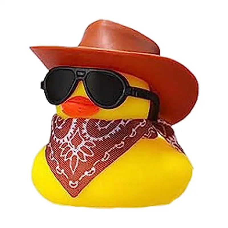 Car Rubber Duck Cowboy Rubber Duck Cool Dashboard Ornament Sunglass Car Duck for Dashboard Toy Car decoration Accessories Oasis Select