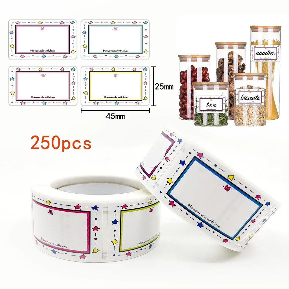 Colourful blank stickers, handwritten marking rolls of assortment marking stickers, large bottle spice stickers, jar stickers Oasis Select