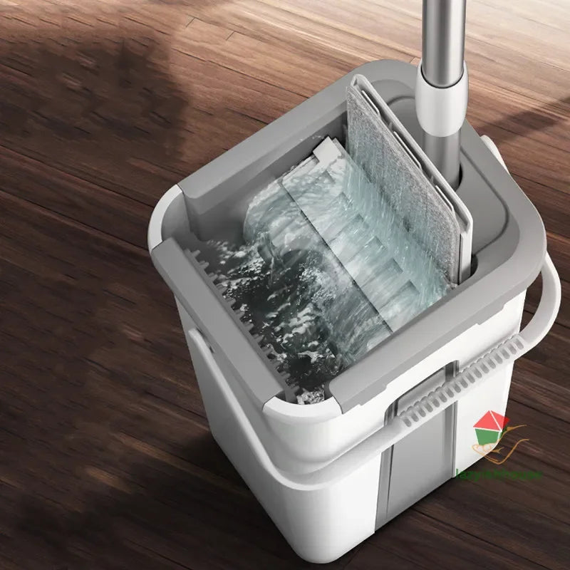 Flat Squeeze Mop with Bucket – 360° Rotating Microfiber Floor Mop & Bucket Set Oasis Select