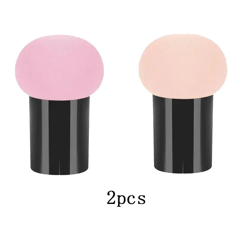 Mushroom Head Makeup Sponge Dry Wet Dual-use Cosmetic Powder Puff with Handle Case Professional Foundation Creams Beauty Tools Oasis Select Pink-skin color