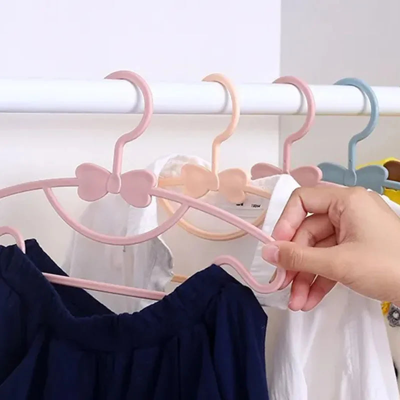 10-50PCS Kids Hangers Baby Clothes Hangers for Drying Child Hanger with Bow Design for Home Use Dry Wet Two Use Oasis Select