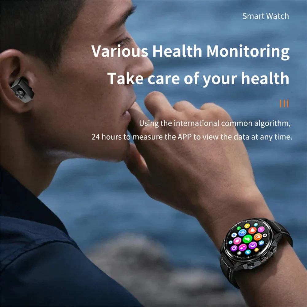 Smart Watch TWS Bluetooth Headset 2 In 1 Watches Men Women Music Play BT Call Smartwatch Waterproof Sports Modes Message Push Oasis Select