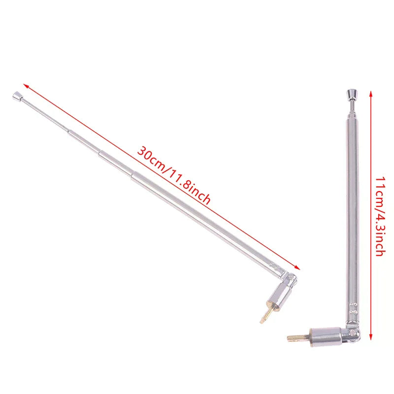 1Pc 4 Section Telescopic Stainless Steel AM FM Radio Antenna Universal Head Speaker Radio Pull Rod Oasis Select