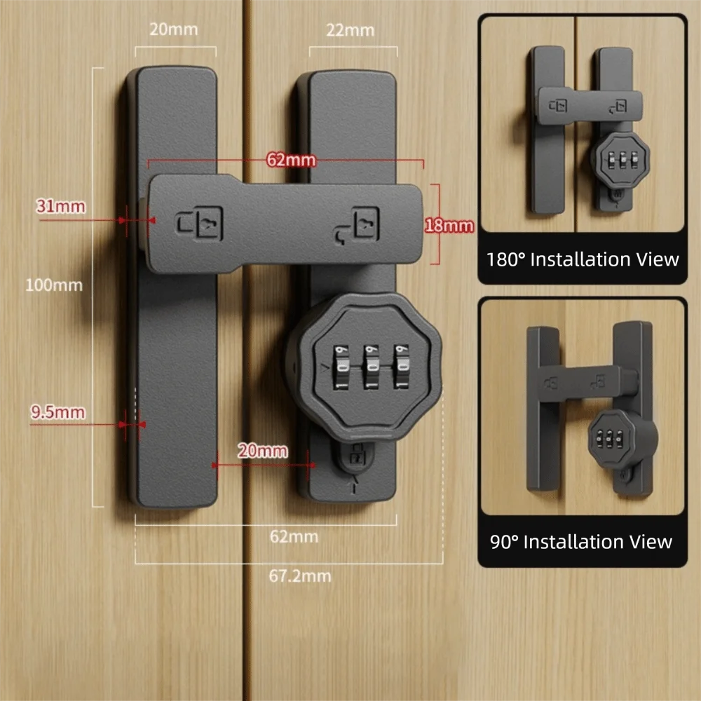 Zinc Alloy Keyless Combination Lock for Sliding & Barn Doors