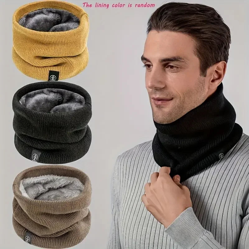 Warm Knitted Scarf Thickened Plush Windproof Winter Neck Gaiter Cold Weather Outdoor Sport Ski Running Men Women Tube Scarf Oasis Select