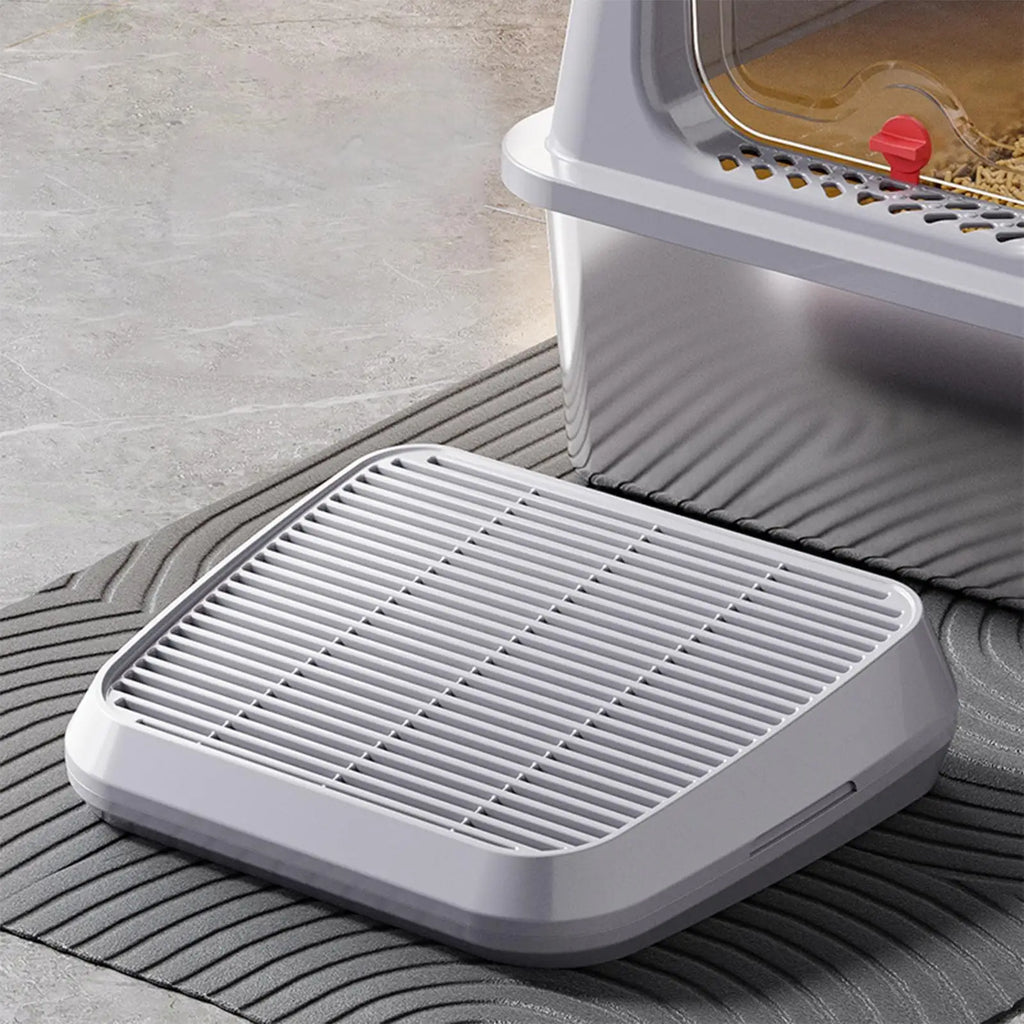 Litter Catcher Litter Trap Mat Cat Ramp Double Layer Elevated Tray with Filter Function Non-Slip Trapper Easy Cleaning Supplies Oasis Select