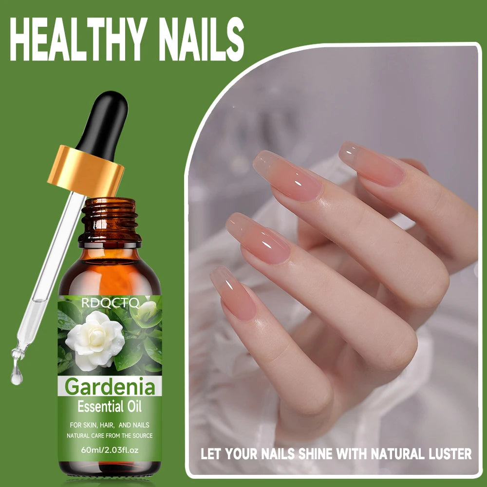 Natural Gardenia Essential Oil for Skin, Hair & Nail Care: Pure Floral Moisturizing Oil with Dropper 40/60ml Oasis Select