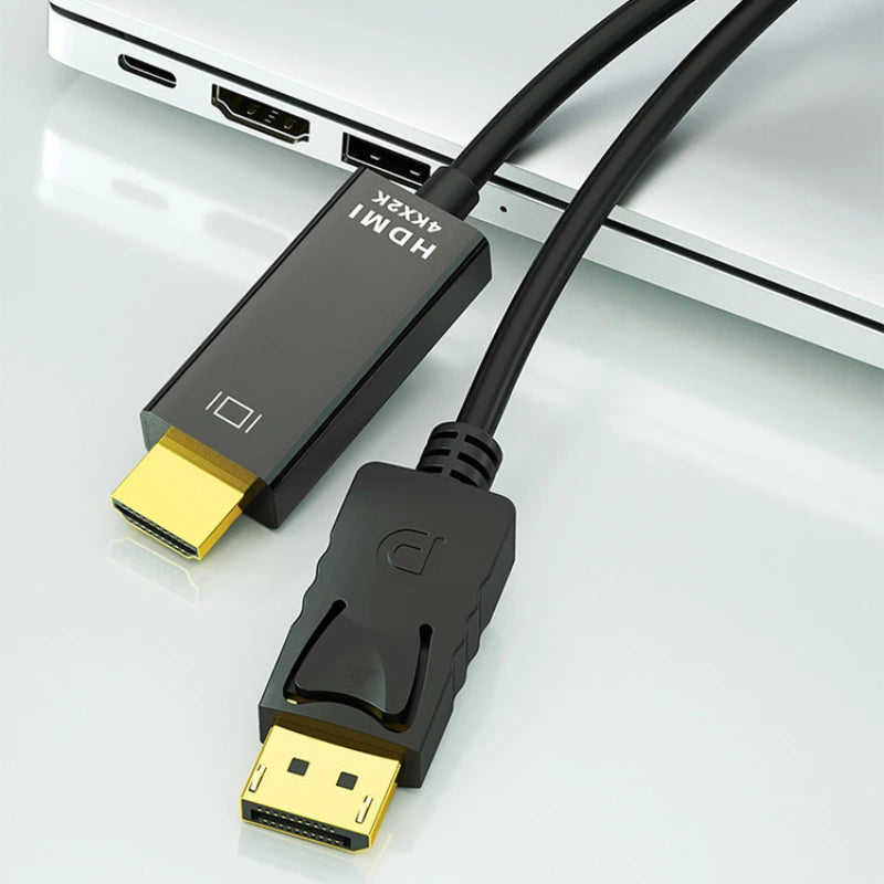 1.8M DisplayPort to HDMI-Compatible Cable 4K DP to HDMI Adapter Display Port Video Audio Converter for PC HDTV Projector Monitor Oasis Select